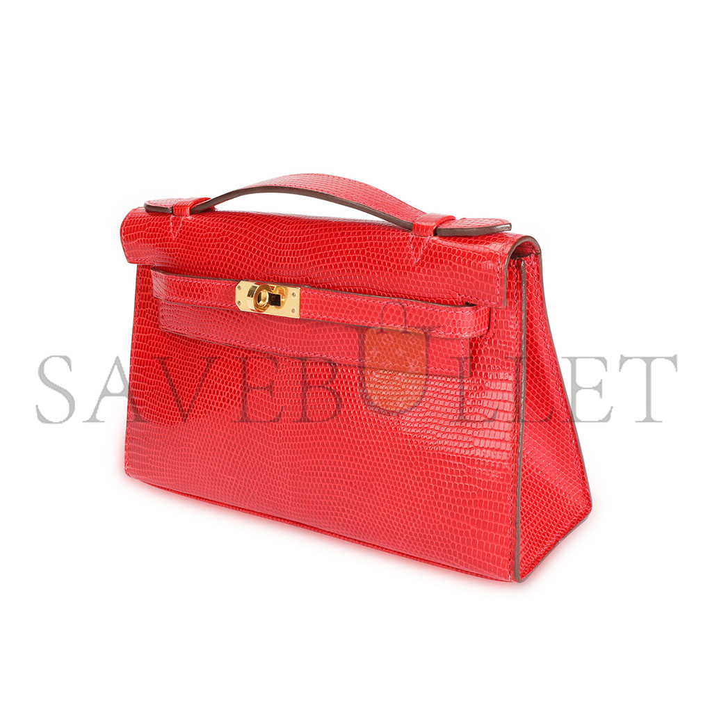 H**mes master braise niloticus lizard mini kelly pochette (22*14*7cm)